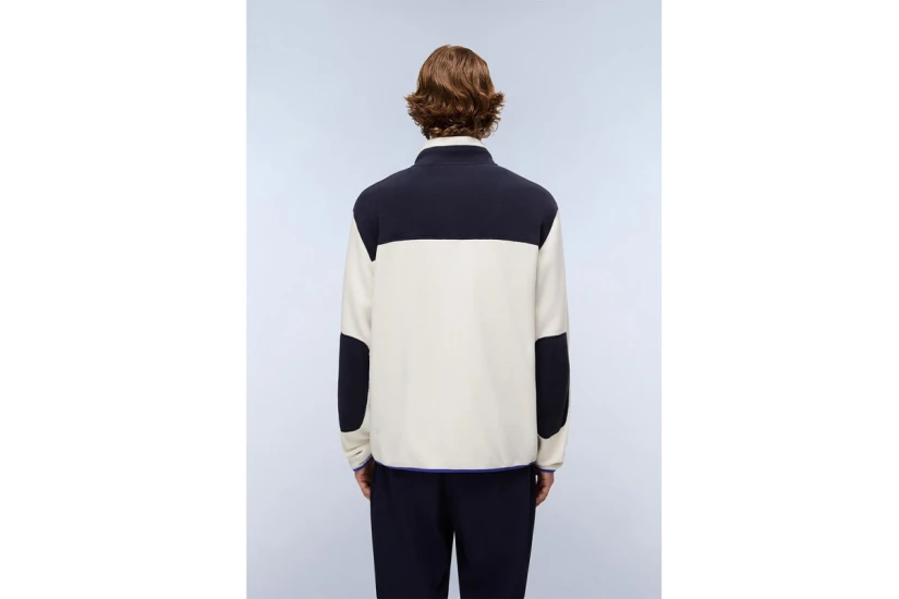 Napapijri T-Dergana Ανδρική Ζακέτα Fleece Εκρού, Μπλε Σκούρο, Μωβ