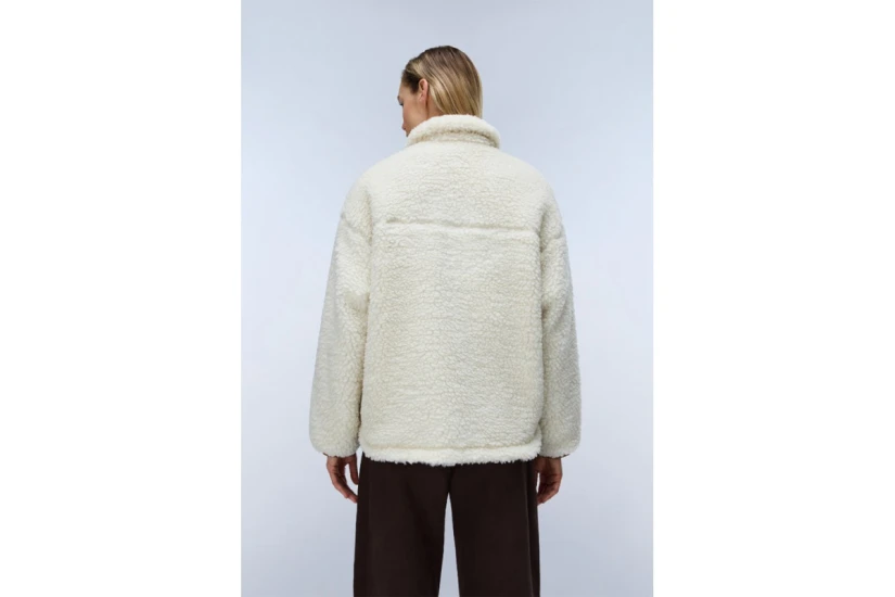 Napapijri T-Sama Fleece Γυναικείο Μπουφάν Εκρού
