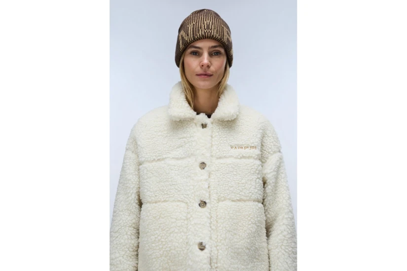 Napapijri T-Sama Fleece Γυναικείο Μπουφάν Εκρού