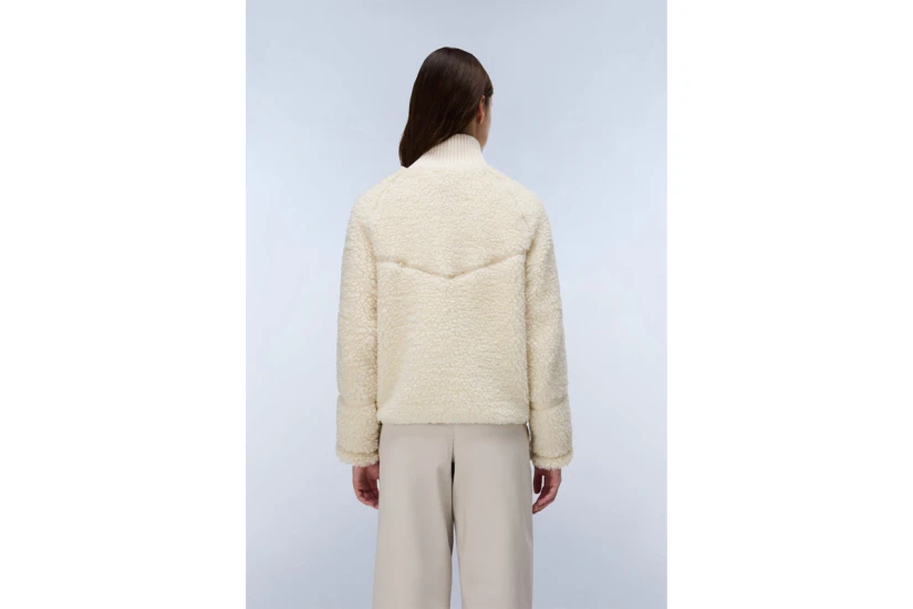 Napapijri T-Aleut Fleece Γυναικεία Ζακέτα Sherpa Εκρού