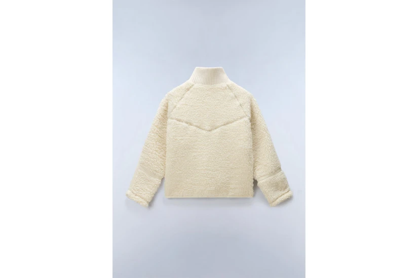 Napapijri T-Aleut Fleece Γυναικεία Ζακέτα Sherpa Εκρού