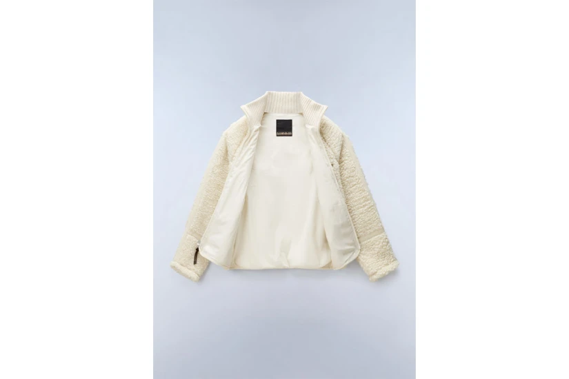 Napapijri T-Aleut Fleece Γυναικεία Ζακέτα Sherpa Εκρού