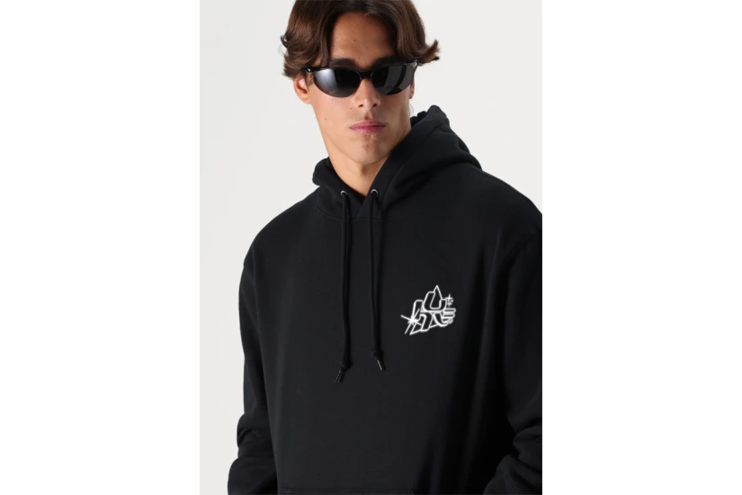 Huf Glow Ανδρικό Φούτερ Με Κουκούλα Μαύρο