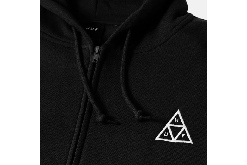 Huf Set Triple Triangle Ανδρική Ζακέτα Με Κουκούλα Μαύρη
