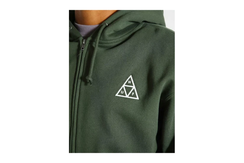 Huf Set Triple Triangle Ανδρική Ζακέτα Με Κουκούλα Χακί