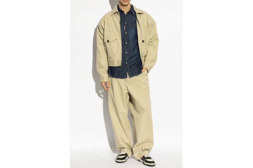 Dsquared2 Dark Wash Tab Ανδρικό Μακρυμάνικο Πουκάμισο Μπλε Σκούρο