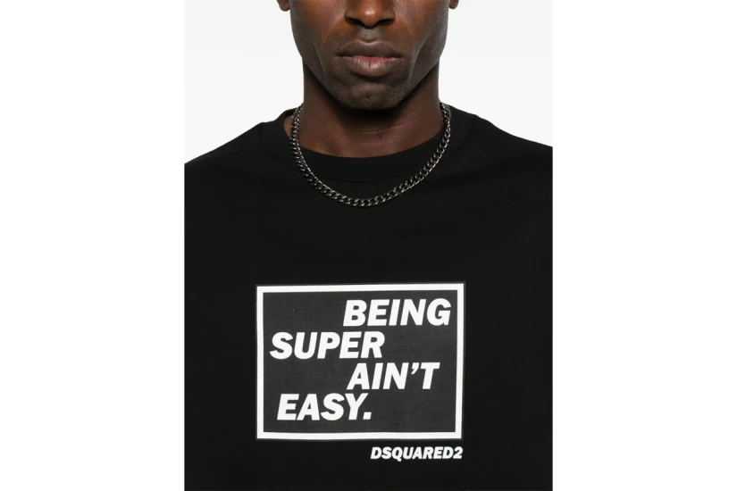 Dsquared2 Loose Fit Ανδρικό Κοντομάνικο T-Shirt Μαύρο, Λευκό