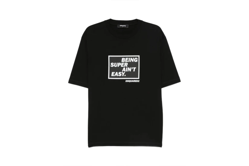 Dsquared2 Loose Fit Ανδρικό Κοντομάνικο T-Shirt Μαύρο, Λευκό