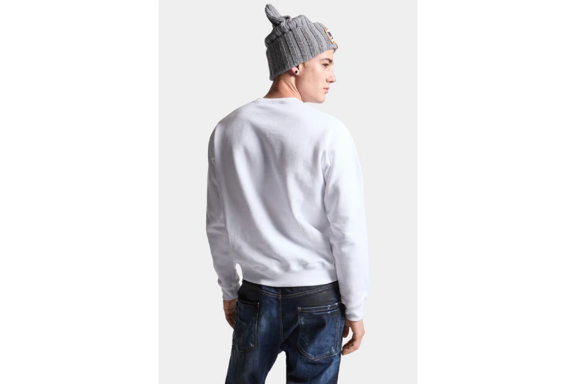 Dsquared2 Cool Fit Tee Ανδρική Μακρυμάνικη Μπλούζα Λευκή, Κόκκινη