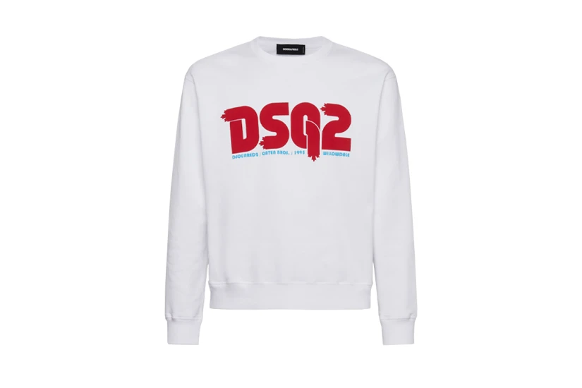 Dsquared2 Cool Fit Tee Ανδρική Μακρυμάνικη Μπλούζα Λευκή, Κόκκινη
