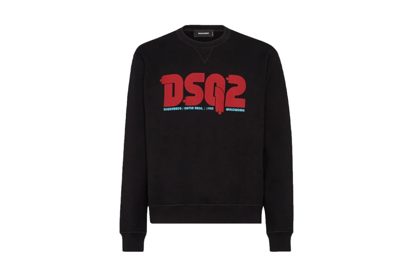 Dsquared2 Cool Fit Tee Ανδρική Μακρυμάνικη Μπλούζα Μαύρη, Κόκκινη