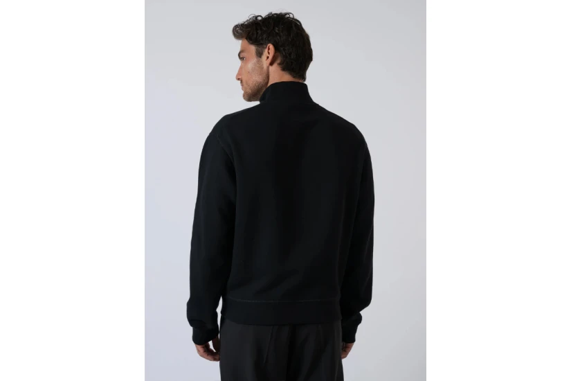 Dsquared2 Just Right Fit Ανδρική Μακρυμάνικη Μπλούζα με Φερμουάρ Μαύρη