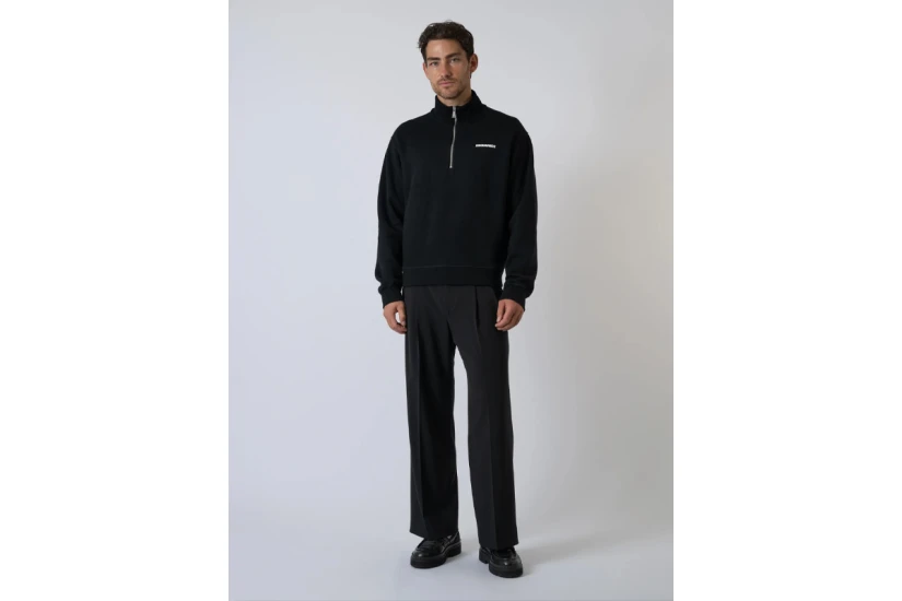 Dsquared2 Just Right Fit Ανδρική Μακρυμάνικη Μπλούζα με Φερμουάρ Μαύρη