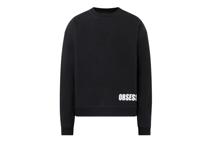 Dsquared2 Obsessed2 Relax Fit Ανδρική Μακρυμάνικη Μπλούζα με Λαιμόκοψη Μαύρη