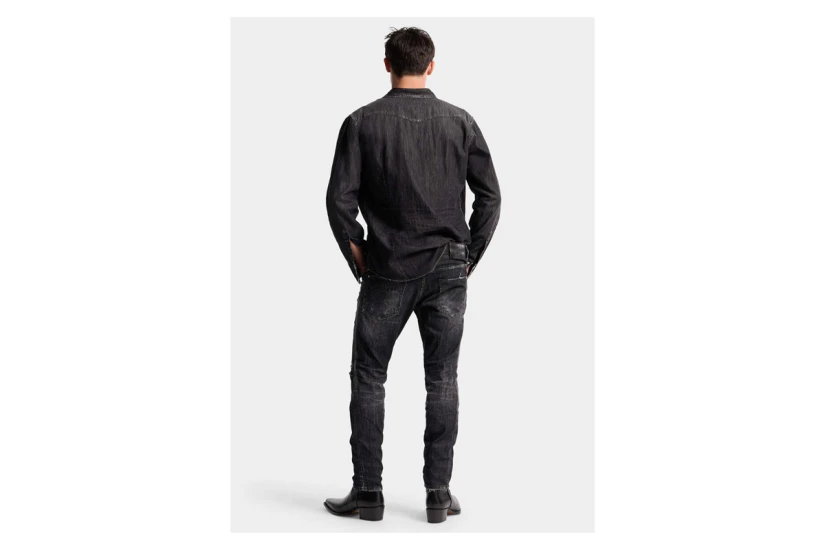 Dsquared2 Wash Skater Ανδρικό Παντελόνι Τζιν Μαύρο