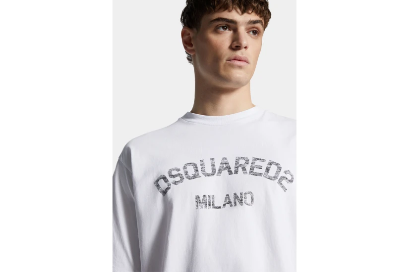 Dsquared2 Faded Milano Ανδρικό Κοντομάνικο T-Shirt Λευκό