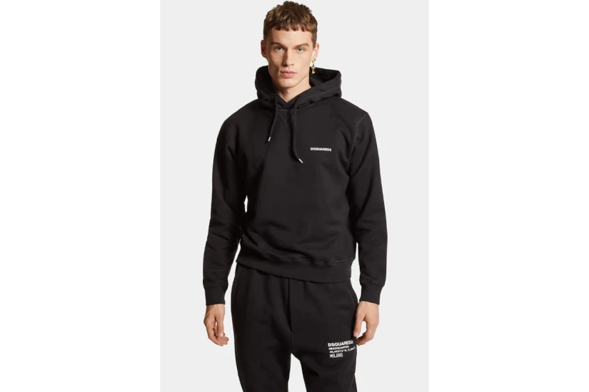 Dsquared2 Ceresio Map Cool Fit Ανδρικό Φούτερ με Κουκούλα Μαύρο