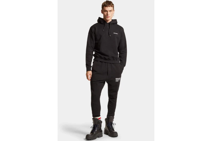 Dsquared2 Ceresio Map Cool Fit Ανδρικό Φούτερ με Κουκούλα Μαύρο