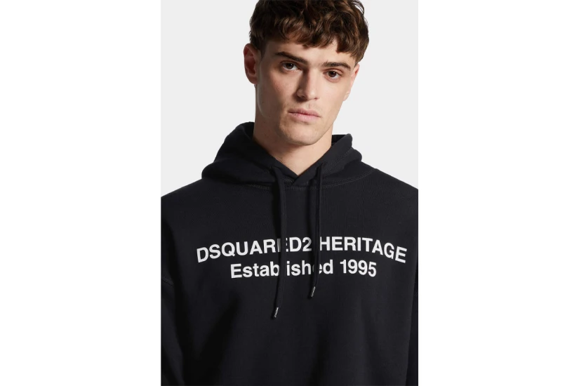 Dsquared2 Heritage Ανδρικό Φούτερ με Κουκούλα Μαύρο