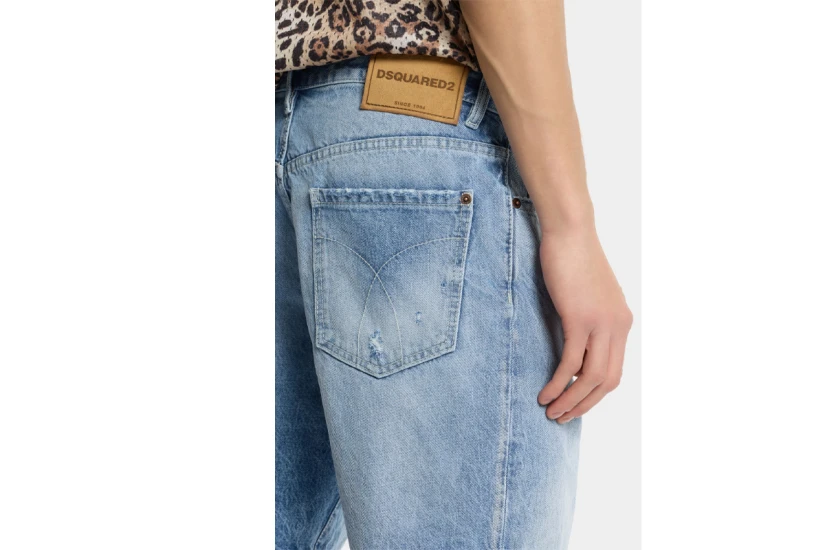 Dsquared2 Light Wash Marine Ανδρικό Τζιν Σορτς 