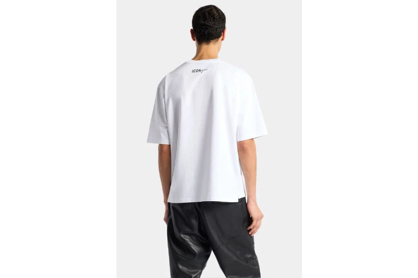 Dsquared2 Iconique Ανδρικό Κοντομάνικο T-Shirt Λευκό