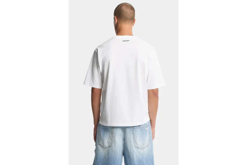 Dsquared2 Iconique Ανδρικό Κοντομάνικο T-Shirt Λευκό