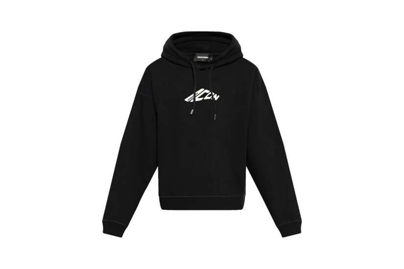Dsquared2 Icon Relax Fit Ανδρικό Φούτερ Με Κουκούλα Μαύρο