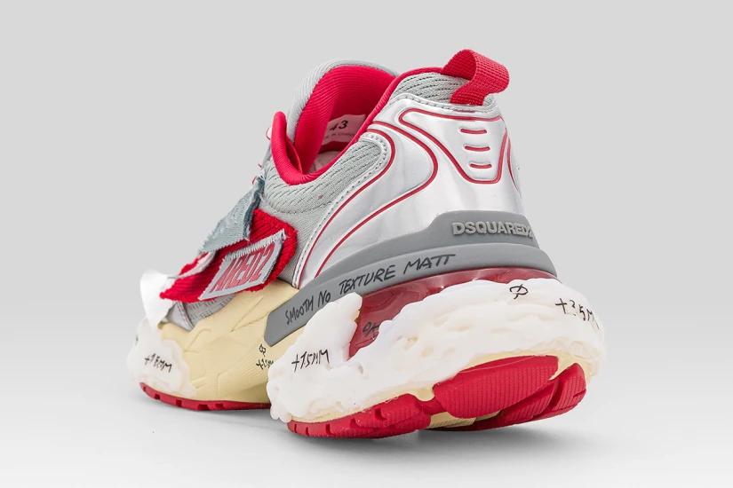 Dsquared2 Faster Ανδρικά Sneakers Γκρι, Κόκκινα, Εκρού