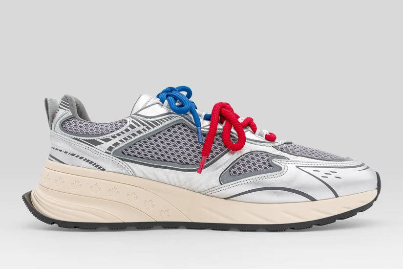 Dsquared2 Sprinter Ανδρικά Sneakers Ασημί, Εκρού, Μπλε, Κόκκινα