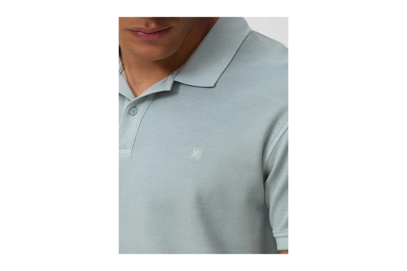 Blue Banana Mist Nature Washed Ανδρικό Κοντομάνικο Polo T-Shirt Μέντα
