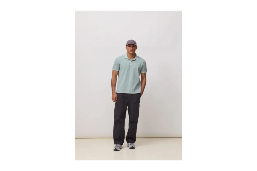 Blue Banana Mist Nature Washed Ανδρικό Κοντομάνικο Polo T-Shirt Μέντα