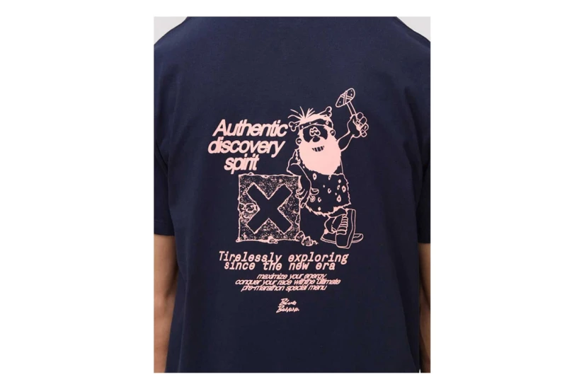 Blue Banana Navy Carven Ανδρικό Κοντομάνικο T-Shirt Μπλε Σκούρο, Ροζ