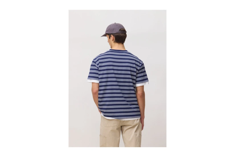 Blue Banana Navy Stripes Ανδρικό Κοντομάνικο T-Shirt Μπλε Σκούρο, Λευκό