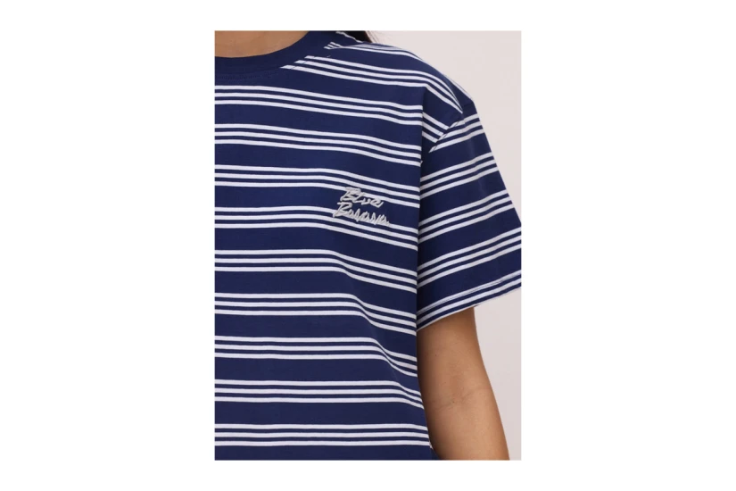 Blue Banana Navy Stripes Ανδρικό Κοντομάνικο T-Shirt Μπλε Σκούρο, Λευκό