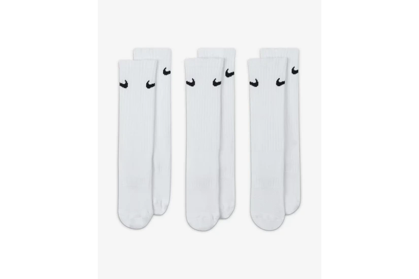Nike Everyday Plus Cushioned Ψηλές Κάλτσες Λευκές 3 Ζευγάρια