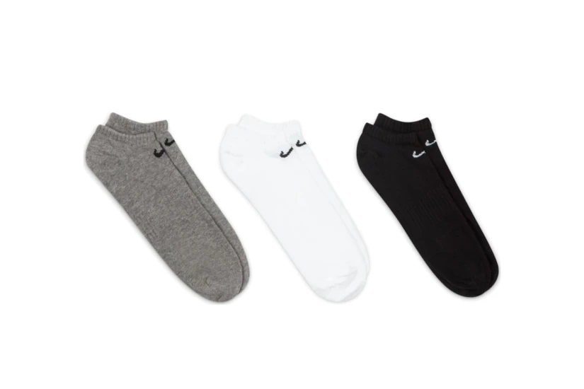 Nike Everyday Lightweight Dri-FIT Unisex No Show Κάλτσες Γκρι, Λευκές Μαύρες 3 Ζευγάρια