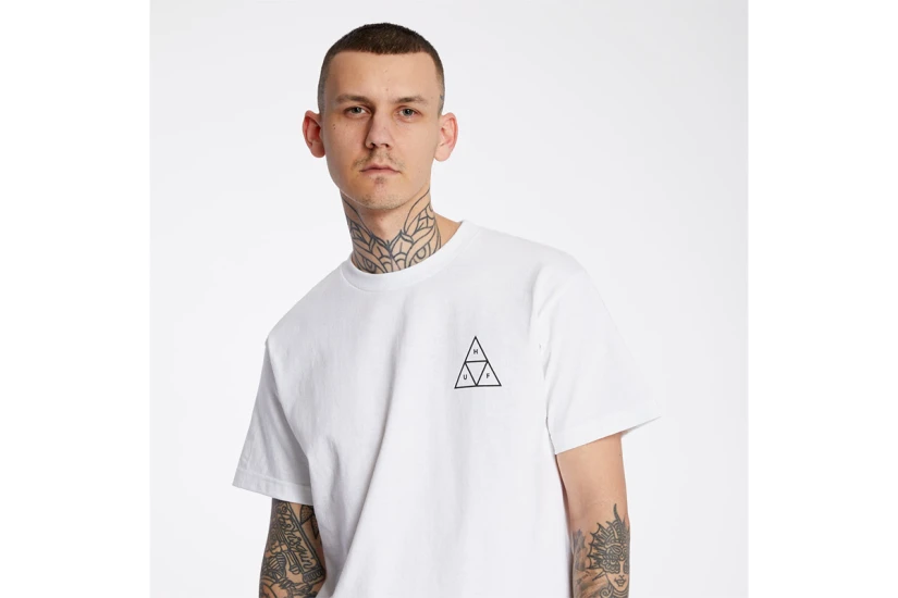 Huf Essentials Triple Triangle T-Shirt Ανδρικό (TS00509 WHITE)