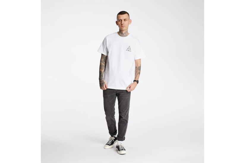 Huf Essentials Triple Triangle T-Shirt Ανδρικό (TS00509 WHITE)