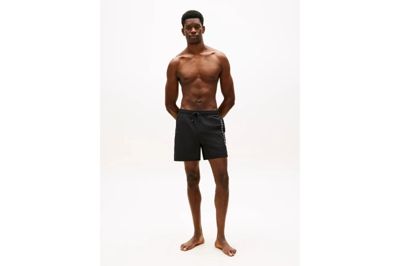 Tommy Jeans Original Logo Mid Length Ανδρικό Μαγιό Σορτς Μαύρο