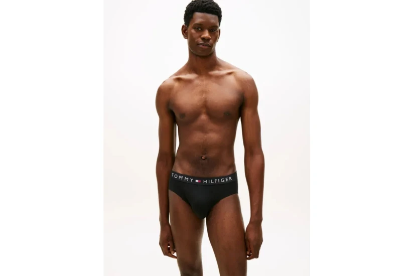 Tommy Jeans Original Logo Waistband Ανδρικά Εσώρουχα Σλιπ Μαύρα 3-Τεμάχια