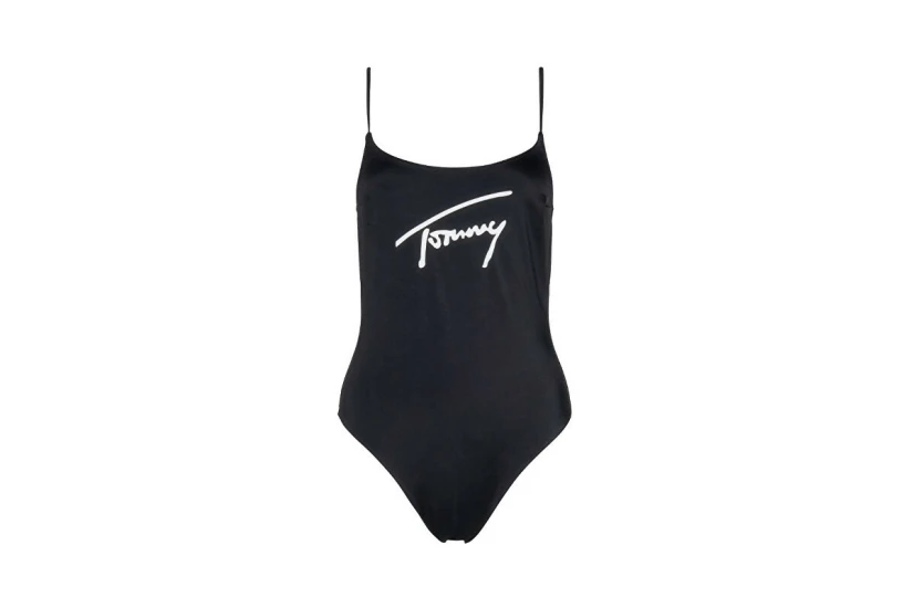 Tommy Jeans One Piece Γυναικείο Ολόσωμο Μαγιό Μαύρο