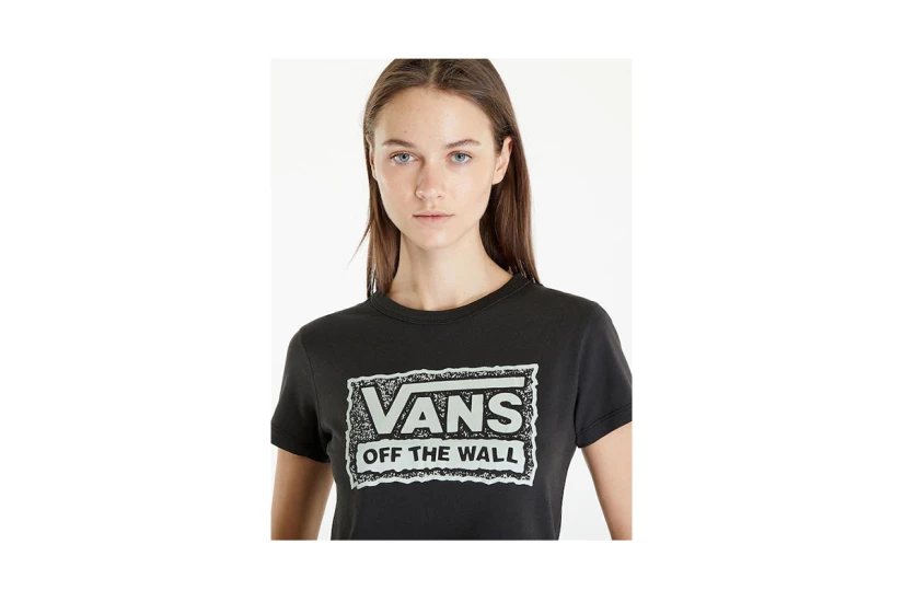 Vans Rugged Box Logo Γυναικεία Κοντομάνικη Μπλούζα Μαύρη
