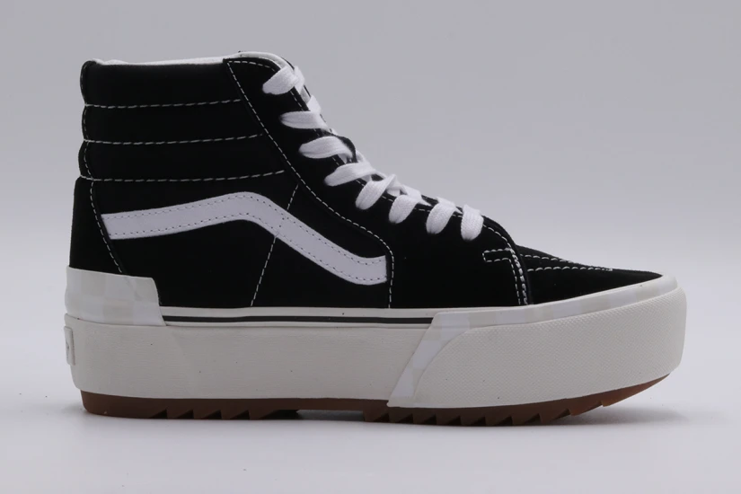 Vans SK8-Hi Stacked Γυναικεία Flatform Μποτάκια Μαύρα, Λευκά
