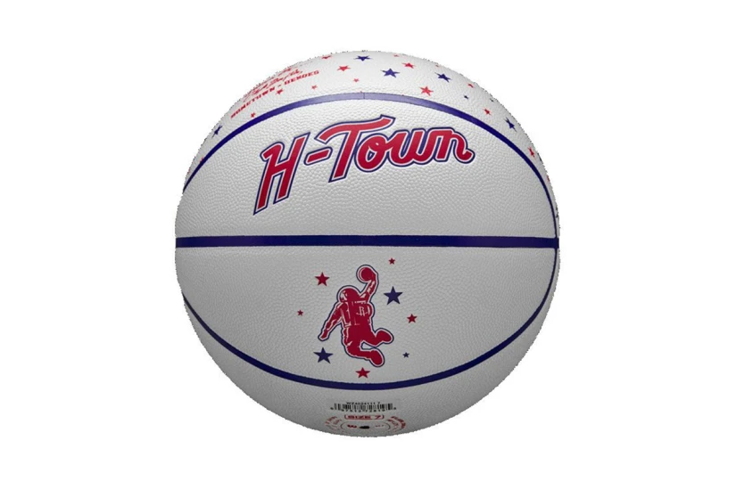 Wilson NBA Team City Collector Houston Rockets Μπάλα Μπάσκετ Λευκή, Μπλε, Κόκκινη