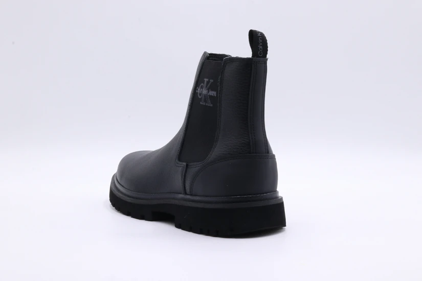 Calvin Klein Eva Mid Chelsea Leather Ανδρικά Μποτάκια Μόδας Μαύρα