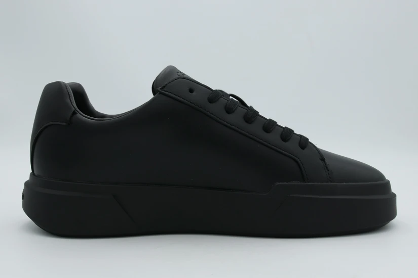 Calvin Klein Leather Signature Logo Ανδρικά Sneakers Μαύρα