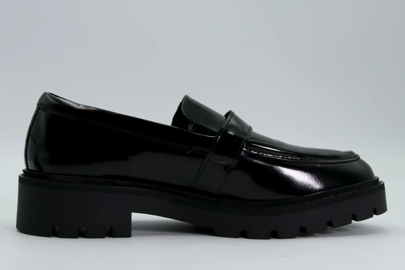Calvin Klein Γυναικεία Δερμάτινα Loafers με Πλατφόρμα Μαύρα