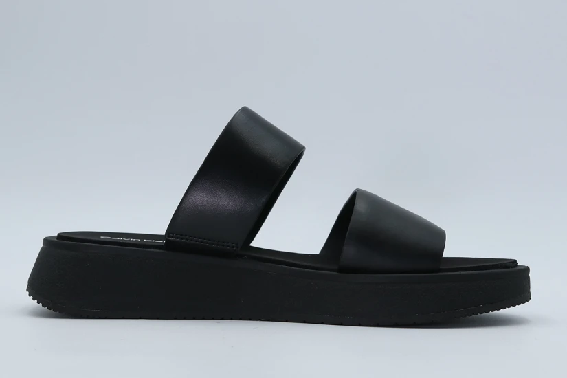Calvin Klein Slide Double Strap Σανδάλια Μαύρα