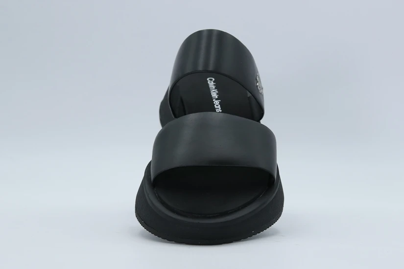 Calvin Klein Slide Double Strap Σανδάλια Μαύρα