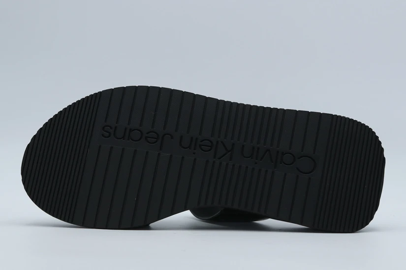 Calvin Klein Slide Double Strap Σανδάλια Μαύρα